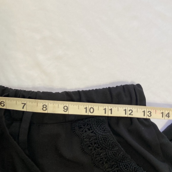 Betsy Johnson Lace Pockets Scrub bottoms. Black scrub bottoms with lace … - Picture 6 of 8